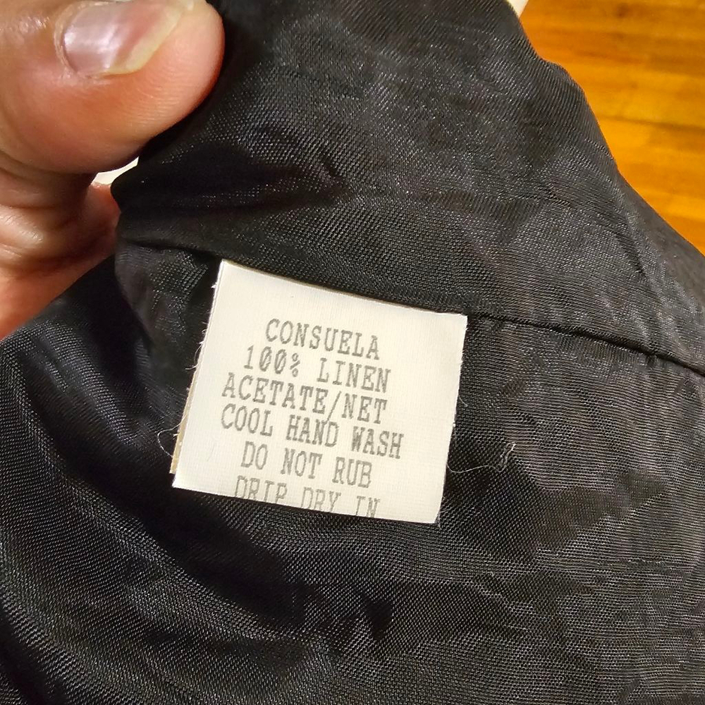 Cooper by Trelise White Black Floral A Line Skirt Small Linen Blend - Picture 7 of 7
